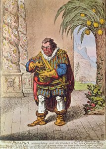 Caricature of Pizarro Contemplating the Product of His New Peruvian Mine